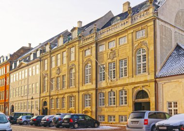 Şehir Kopenhag Danimarka evler sokak görünümü