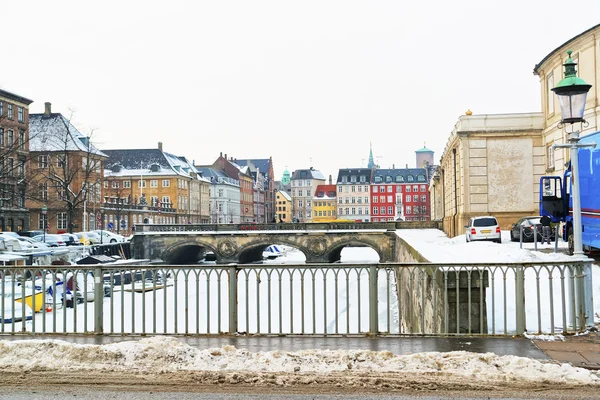 Waterfront and bridges in Copenhagen in Denmark in winter — Stock Photo, Image