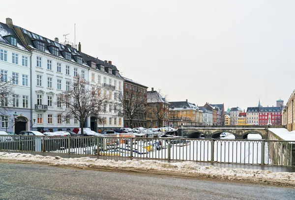 Waterfront and bridges in Copenhagen of Denmark in winter — Stock Photo, Image