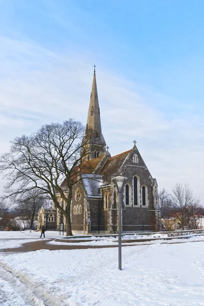 Iglesia de San Alban en invierno Copenhague — Foto de Stock