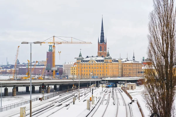 Winter Riddarholmen in Gamla Stan in Stockholm — Stockfoto