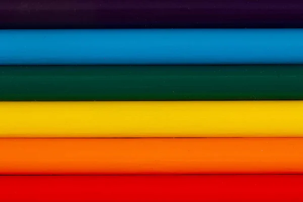 Lápices Para Niños Para Dibujar Forma Bandera Arco Iris Lgbt — Foto de Stock