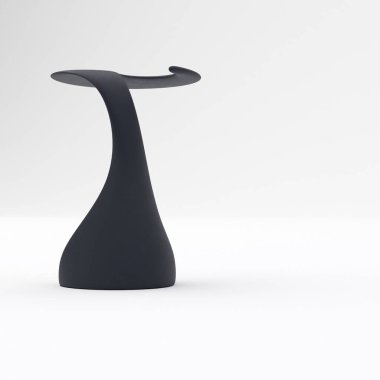 Organik şekilli kahve masası beyaz arka planda izole edilmiş. 