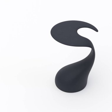 Organik şekilli kahve masası beyaz arka planda izole edilmiş. 