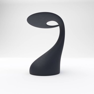 Organik şekilli kahve masası beyaz arka planda izole edilmiş. 