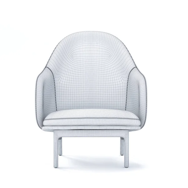 ホワイトスタジオの椅子3Dワイヤーモデル — ストック写真