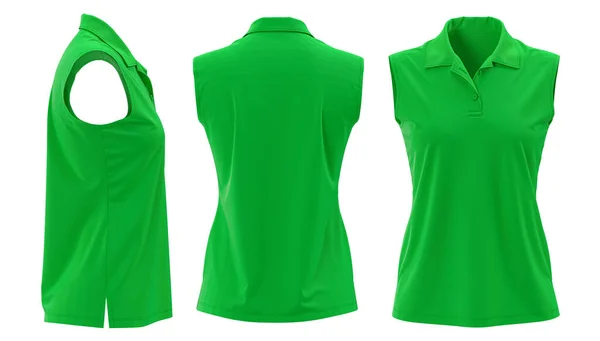 3 boyutlu kolsuz bayan polo gömlekleri.