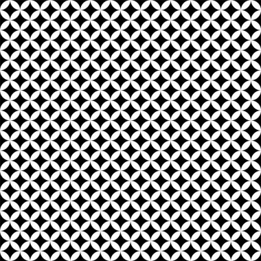 Beyaz zemin üzerinde siyah yıldızların kusursuz geometrik deseni.