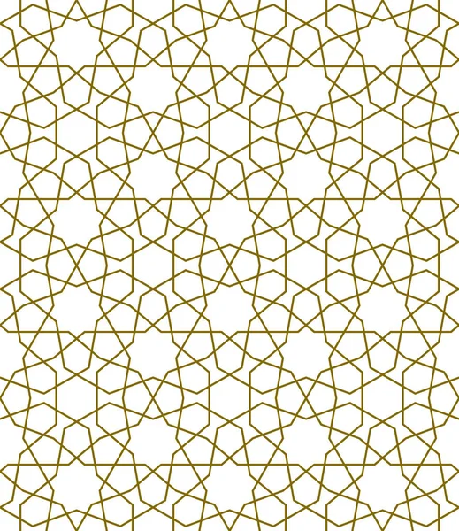 Bakgrund Sömlöst Mönster Baserat Traditionell Islamisk Konst Brun Färg Bra — Stock vektor