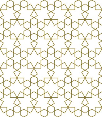 Geleneksel İslami sanat eserine dayanan arka plan pürüzsüz desen. Kahverengi renk. Kumaş, tekstil, kapak, ambalaj kağıdı, ince çizgiler için harika tasarım..