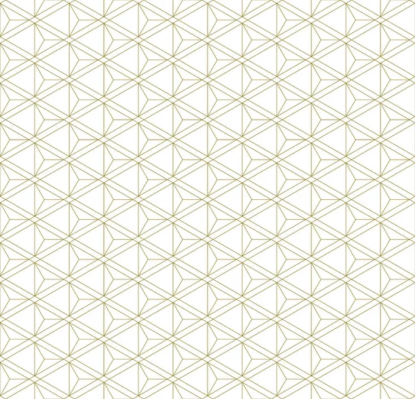 Japanisches Nahtloses Kumiko Muster Goldener Silhouette Mit Feinen Linien — Stockvektor