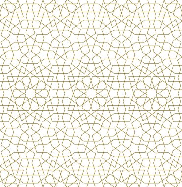 Geleneksel İslami sanat eserine dayanan arka plan pürüzsüz desen. Kahverengi renk. Kumaş, tekstil, kapak, ambalaj kağıdı, ince çizgiler için harika tasarım..