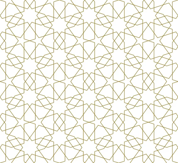 Bakgrund Sömlöst Mönster Baserat Traditionell Islamisk Konst Brun Färg Bra — Stock vektor