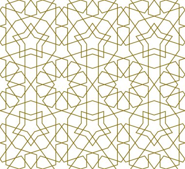 Geleneksel İslami sanat eserine dayanan arka plan pürüzsüz desen. Kahverengi renk. Kumaş, tekstil, kapak, ambalaj kağıdı, arkaplan çizgileri için harika tasarım..