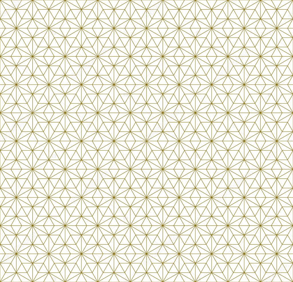 Japanese seamless Kumiko pattern in brown fine lines.