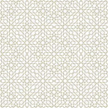 Geleneksel İslami sanat eserine dayanan arka plan pürüzsüz desen. Kahverengi renk. Kumaş, tekstil, kapak, ambalaj kağıdı, arka plan için harika tasarım. Ortalama kalınlık çizgileri.