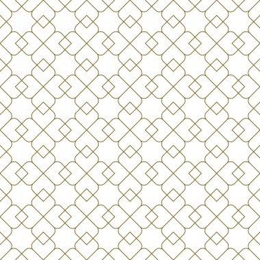 Geleneksel İslami sanat eserine dayanan kusursuz geometrik süsleme. Kahverengi çizgiler. Kumaş, tekstil, kapak, ambalaj kağıdı ve arka plan için harika tasarım. İnce çizgiler.