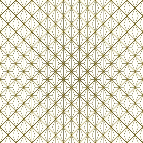 Japanisches Nahtloses Kumiko Muster Gold Mit Durchschnittlichen Und Feinen Linien — Stockvektor