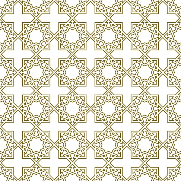 Nahtlose Geometrische Ornament Auf Traditionelle Islamische Art Brown Farbe Lines — Stockvektor