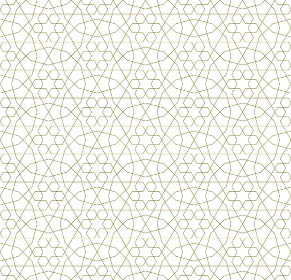 Бесшовный Геометрический Орнамент Основанный Традиционном Исламском Искусстве Коричневый Цвет Lines — стоковый вектор
