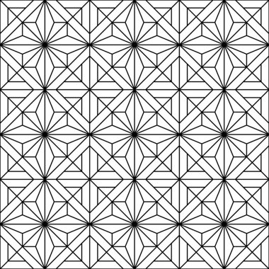 Japon kusursuz Kumiko deseni siyah. İnce çizgiler.