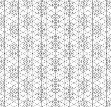 Kumiko zaiku 'nun siyah çizgileriyle kusursuz bir şekli var. İnce çizgiler.