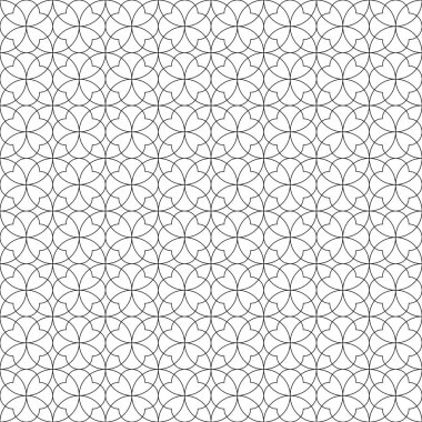 Kusursuz geometrik desen. Siyah renkli ince çizgiler.