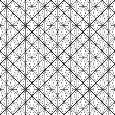 Japon pürüzsüz Kumiko deseni, ortalama ve ince çizgilerle siyah renkli..