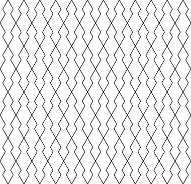 Kusursuz geometrik desen. Siyah renkli ince çizgiler. Geometrik arkaplan, grafiksiz desen çizimi.