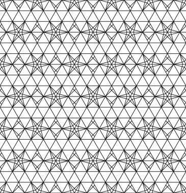 Japon kusursuz Kumiko deseni siyah ve beyaz. Kalınlık çizgileri.