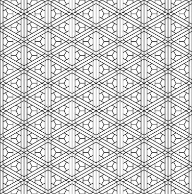 Japon pürüzsüz Kumiko deseni siyah beyaz. İnce çizgiler..