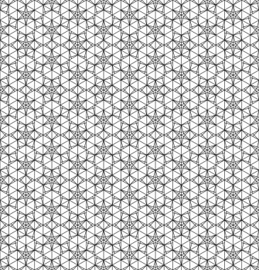 Siyah ve beyaz olarak Kumiko biçimine dayanan kusursuz desen. Kalınlık çizgileri.