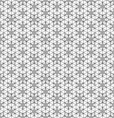 Japon kusursuz Kumiko deseni siyah ve beyaz. Kalınlık çizgileri.