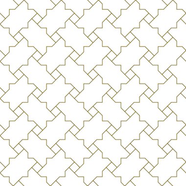 Geleneksel İslami sanata dayalı kusursuz geometrik süsleme. Kahverengi çizgiler. Kumaş, tekstil, kapak, ambalaj kağıdı, arka plan için harika tasarım..