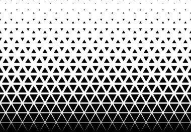 Kusursuz yarım ton vektör arkaplanı. Siyah üçgenlerle dolu. 28 rakamlı boy.