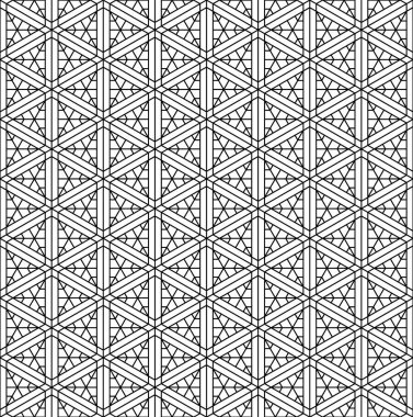 Japon pürüzsüz Kumiko deseni siyah beyaz. İnce çizgiler..