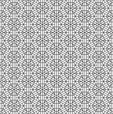 Japon pürüzsüz Kumiko deseni siyah beyaz. İnce çizgiler..