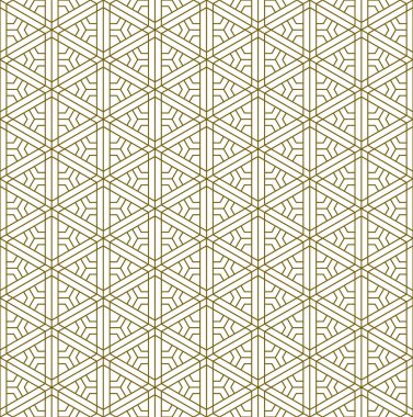 Geleneksel Japon gemisi Kumiko Zaiku 'nun elementlerine dayanan kusursuz bir desen. Kahverengi ince çizgiler.