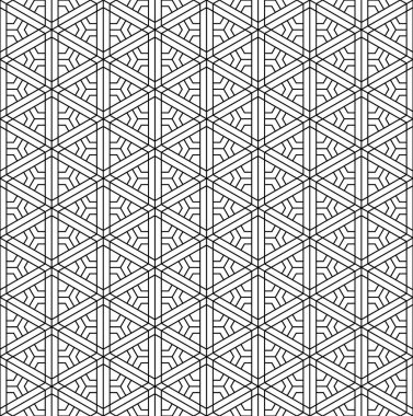 Japon pürüzsüz Kumiko deseni siyah beyaz. İnce çizgiler..