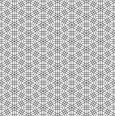 Japon pürüzsüz Kumiko deseni siyah beyaz. İnce çizgiler..