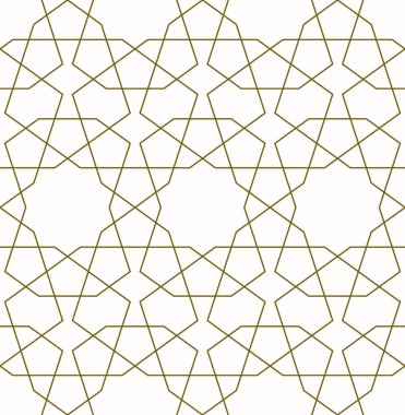 Geleneksel İslami sanata dayalı kusursuz geometrik süsleme. Kahverengi çizgiler. Kumaş, tekstil, kapak, ambalaj kağıdı, arka plan için harika tasarım..
