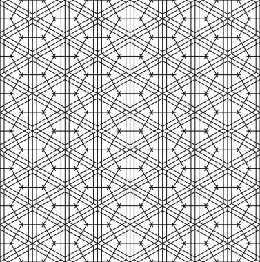 Japon pürüzsüz Kumiko deseni siyah beyaz. İnce çizgiler..