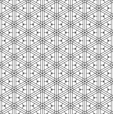 Japon pürüzsüz Kumiko deseni siyah beyaz. İnce çizgiler..