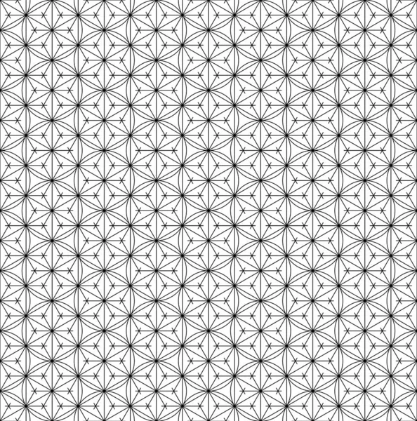 Patrón Kumiko Sin Costuras Japonés Blanco Negro Líneas Delgadas — Vector de stock