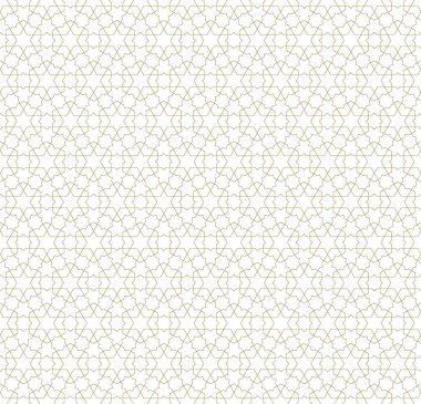 Geleneksel İslami sanata dayalı kusursuz geometrik süsleme. Kahverengi çizgiler. Kumaş, tekstil, kapak, ambalaj kağıdı, arka plan için harika tasarım..