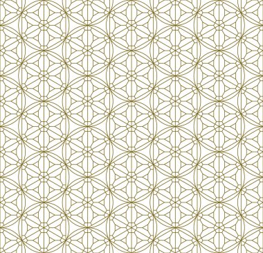 Geleneksel Japon gemisi Kumiko Zaiku 'nun elementlerine dayanan kusursuz bir desen. Kahverengi ince çizgiler.