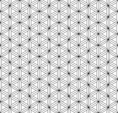 Japon pürüzsüz Kumiko deseni siyah beyaz. İnce çizgiler..