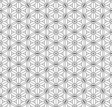 Japon pürüzsüz Kumiko deseni siyah beyaz. İnce çizgiler..