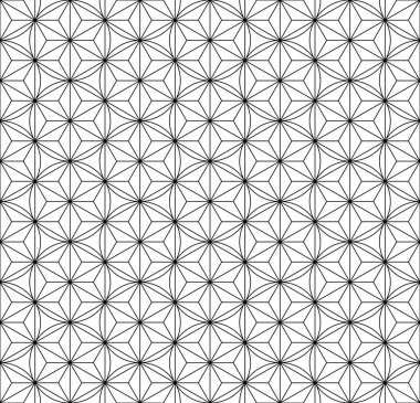 Japon pürüzsüz Kumiko deseni siyah beyaz. İnce çizgiler..