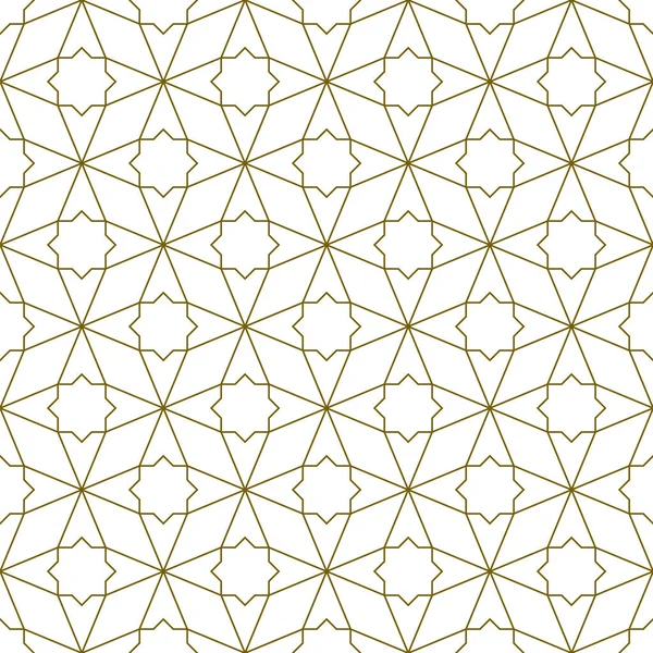 Sömlös Geometrisk Prydnad Baserad Traditionell Islamisk Konst Brun Färg Linjer — Stock vektor